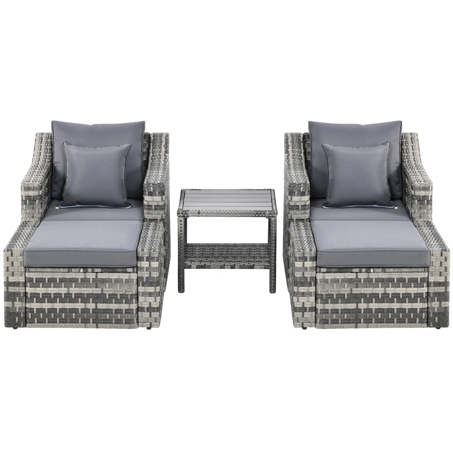 5-Piece Patio Furniture Set, Outdoor Rattan Wicker, Grey Patio Furniture Sets at Gallery Canada