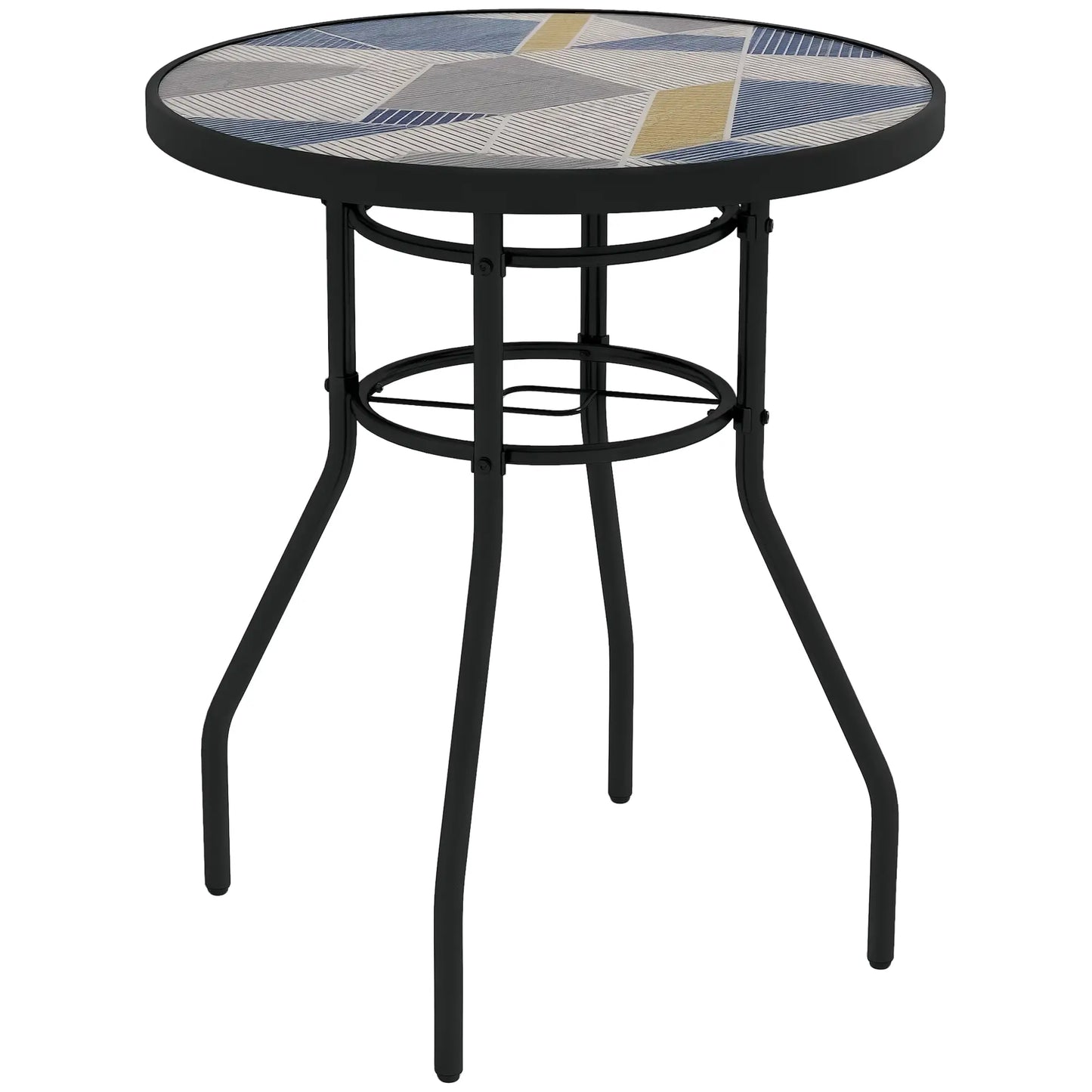 23.6" Round Patio Table, Outdoor Side Table, Multicolour Patio Side Tables at Gallery Canada