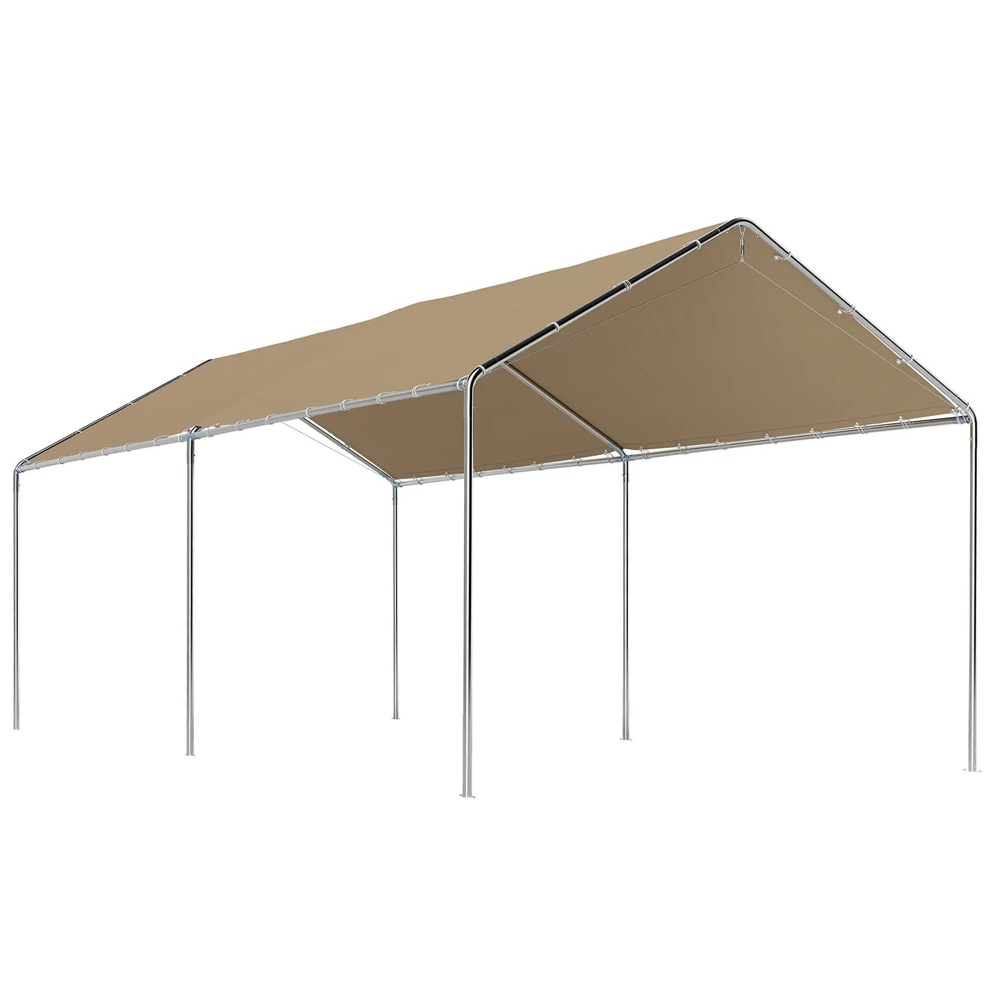 10' x 20' Carport, Heavy Duty Galvanized Canopy, Khaki Car Shelters at Gallery Canada