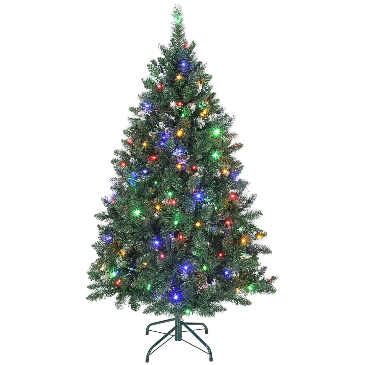 5 ft Frosted Prelit Christmas Tree, Dual Colour LED Light, Hinged, Easy Assembly, Dual Colour Pre Lit Christmas Trees at Gallery Canada