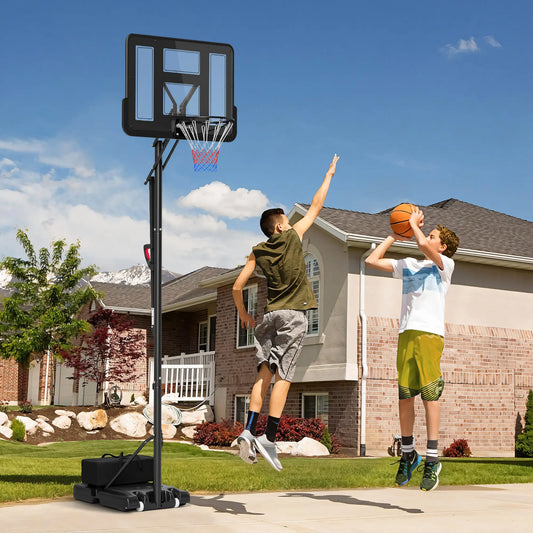 Portable Basketball Hoop, 7.7-10ft, Free Weight, Wheels, 43" Backboard Basketball Black at Gallery Canada
