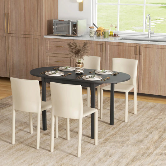 Solid Wood Drop Leaf Kitchen Table, Folding Dining Table, Black Bar Tables & Dining Tables Black at Gallery Canada