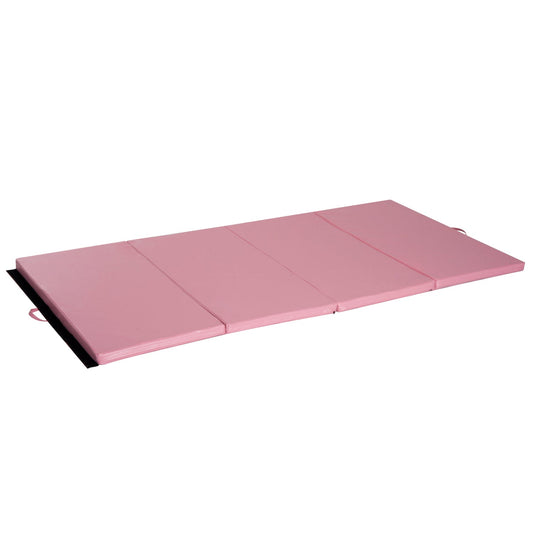4ft x 8ft x 2inch Tri-Fold Gymnastics Tumbling Mat Exercise Mat with Carrying Handles for MMA, Martial Arts, Stretching, Core Workouts, Pink - Gallery Canada