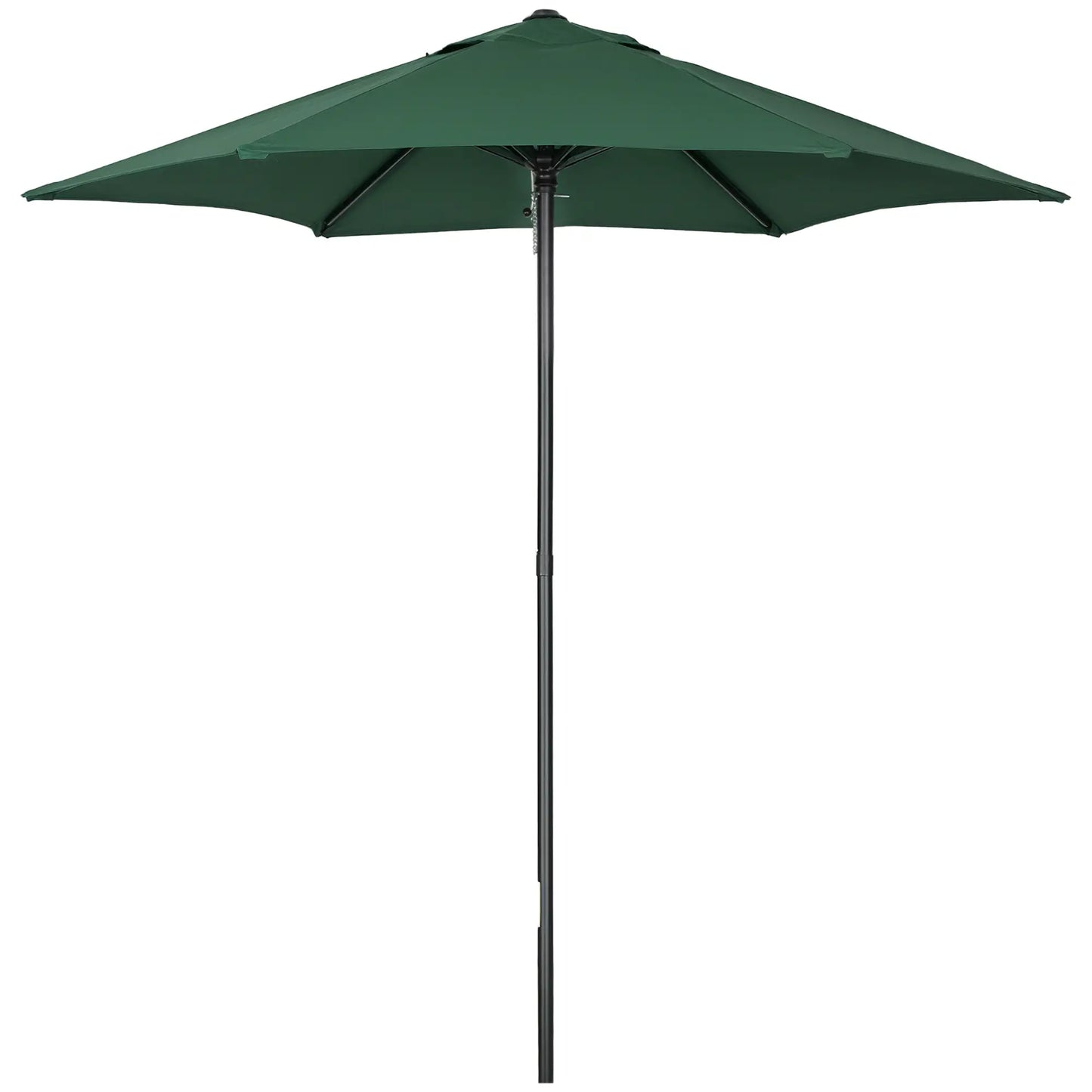6.6FT Parapluie de Patio Extérieur, 6 Côtes Solides, Vert