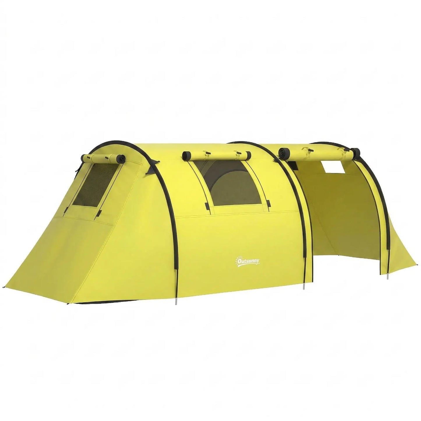 3-4 Person Camping Tent with 2 Rooms, 3000mm Waterproof Portable Family Tent with Carry Bag, Yellow Camping Tents at Gallery Canada