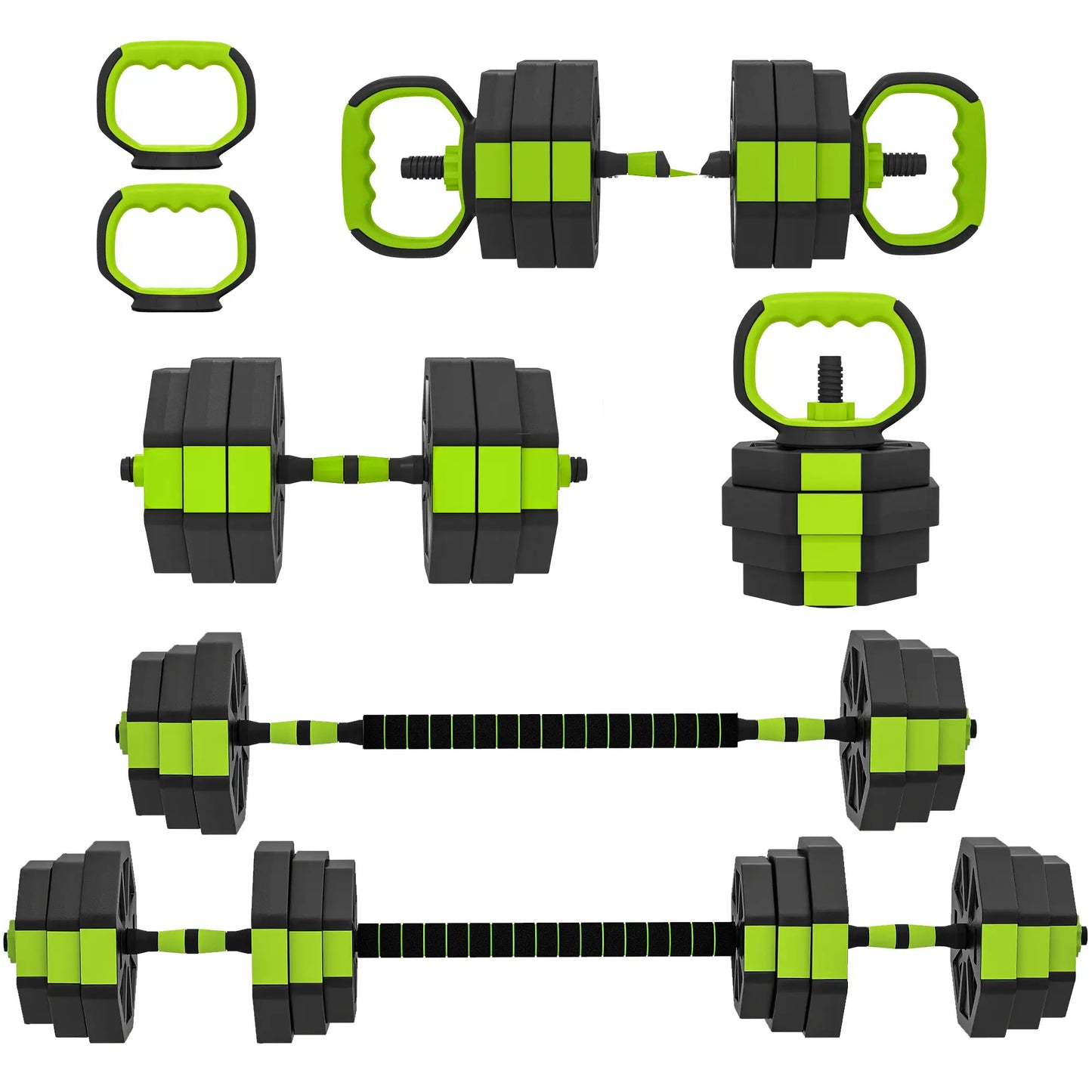 4-in-1 Adjustable Dumbbell Set, 55lbs, Green Dumbbells & Barbells at Gallery Canada