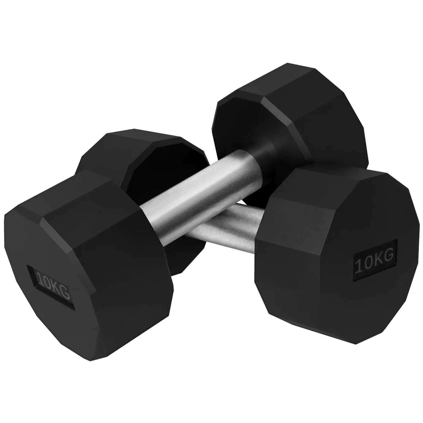 2 x 22lbs Dumbbell Set, Rubber Weights, Non-Slip Handles, Home Gym Dumbbells & Barbells at Gallery Canada