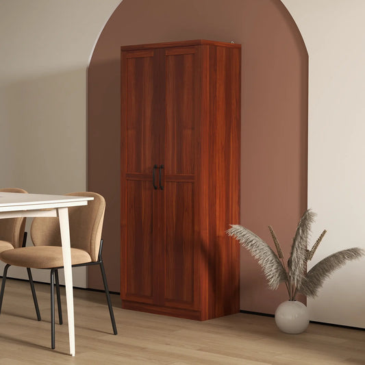 63" Kitchen Storage Cabinet, 5-Tier Pantry with Doors, Adjustable Shelves, Tan Kitchen Pantry Cabinets Tan at Gallery Canada
