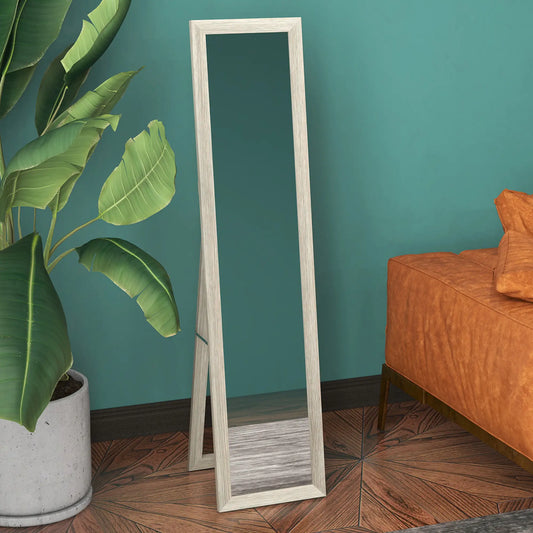 15" x 62" Full Length Mirror, Free Standing, Grey
