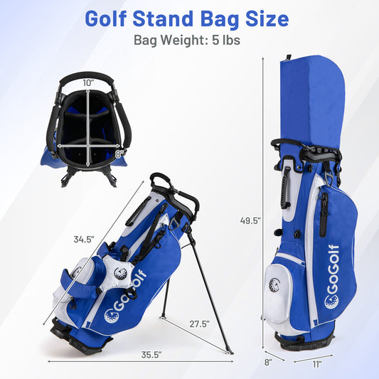 Men's Complete Golf Clubs and Bag Set with Headcovers and Putter, Blue