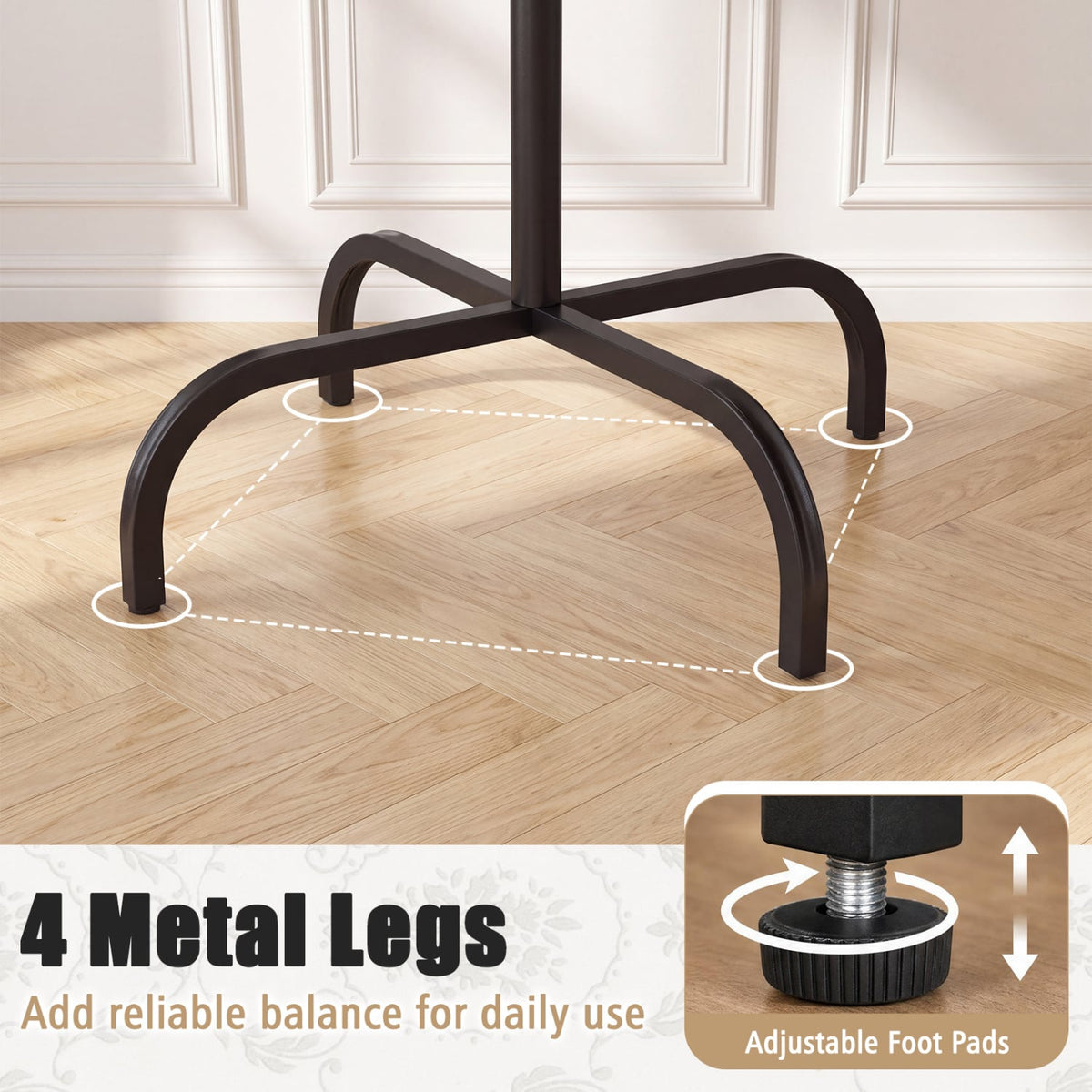 Metal Coat Rack, 16 Hooks, 4 Legs, Black Coat Racks & Hall Trees at Gallery Canada