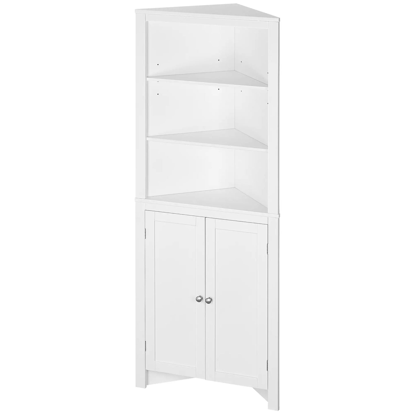 Tall Bathroom Storage Cabinet, Corner Cabinet with Doors, White Bathroom Cabinets at Gallery Canada