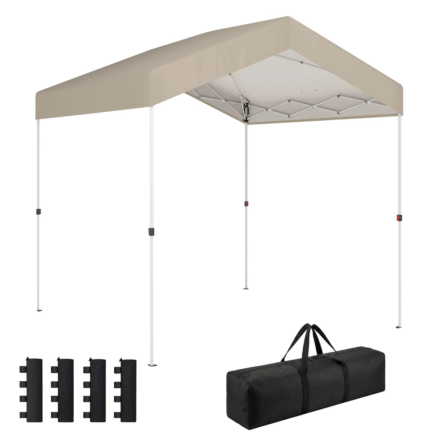 8 x 8 ft Pop Up Canopy Tent, UPF 50+ A-Frame Outdoor Instant Canopy, Beige Pop Up Canopies at Gallery Canada