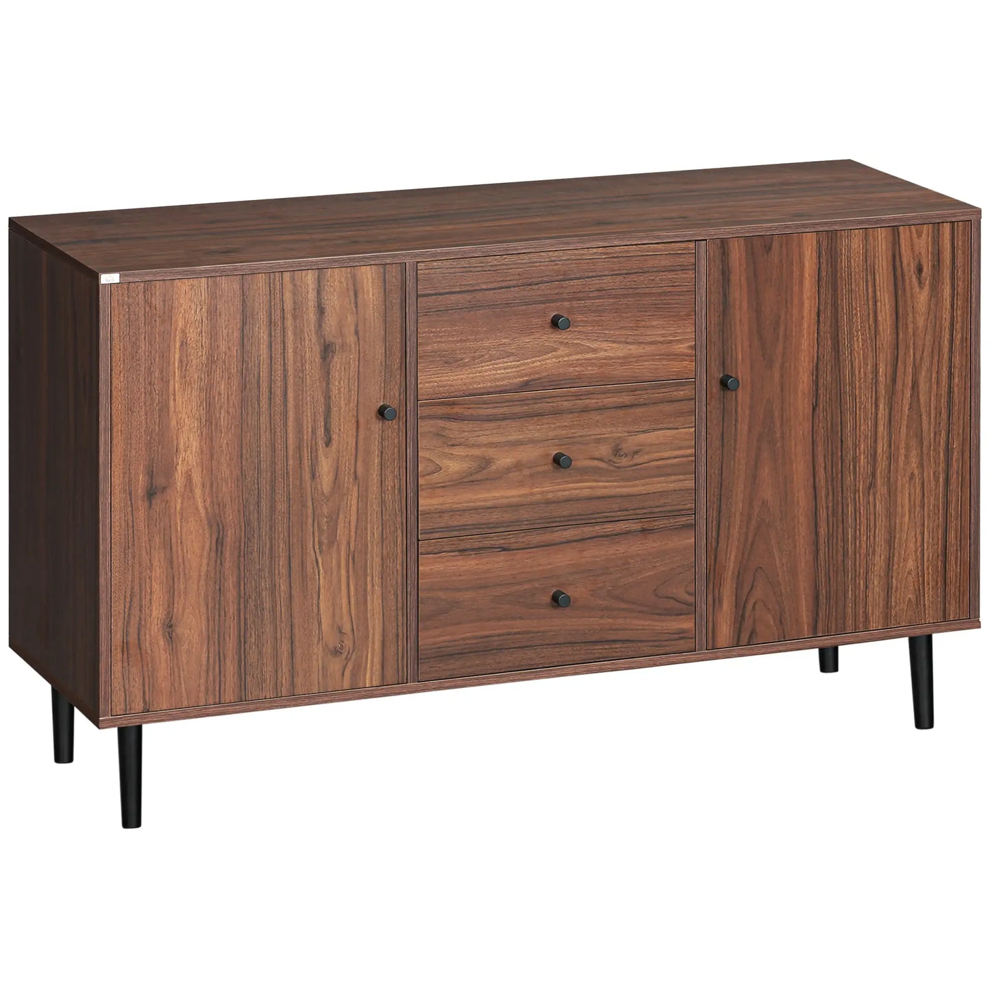 Kitchen Storage Sideboard, 2 Doors, 3 Drawers, Adjustable Shelves, Brown Bar Cabinets at Gallery Canada
