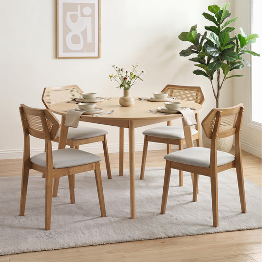 Mid Century Rattan Dining Chairs Set of 4 Dining Chairs Natural at Gallery Canada
