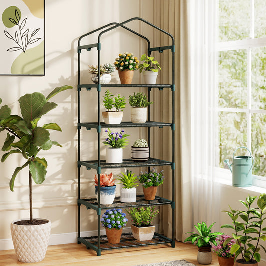 Mini Greenhouse Portable Plant Grow House with 5 Tier Shelves, White Greenhouses White at Gallery Canada