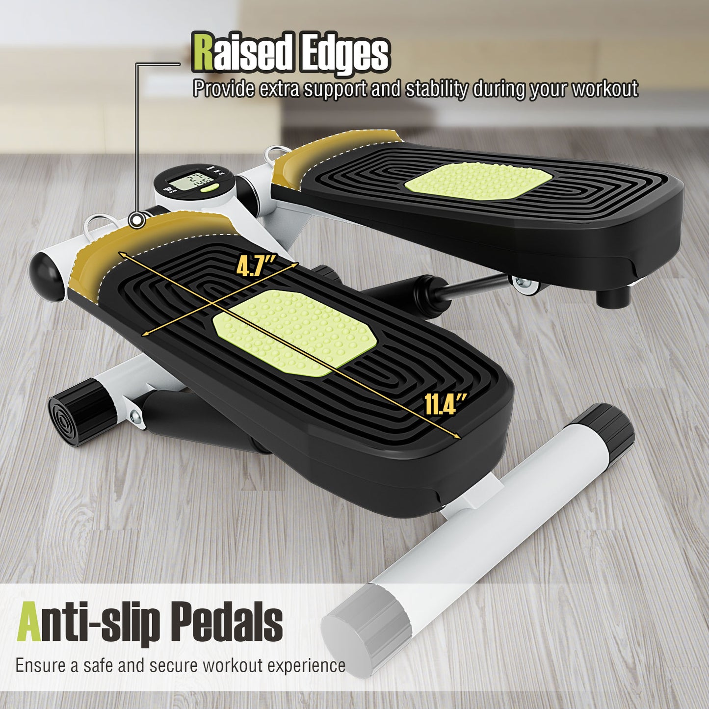 Mini Stepper With Resistance Bands, Adjustable Height, White Sport Equipments at Gallery Canada