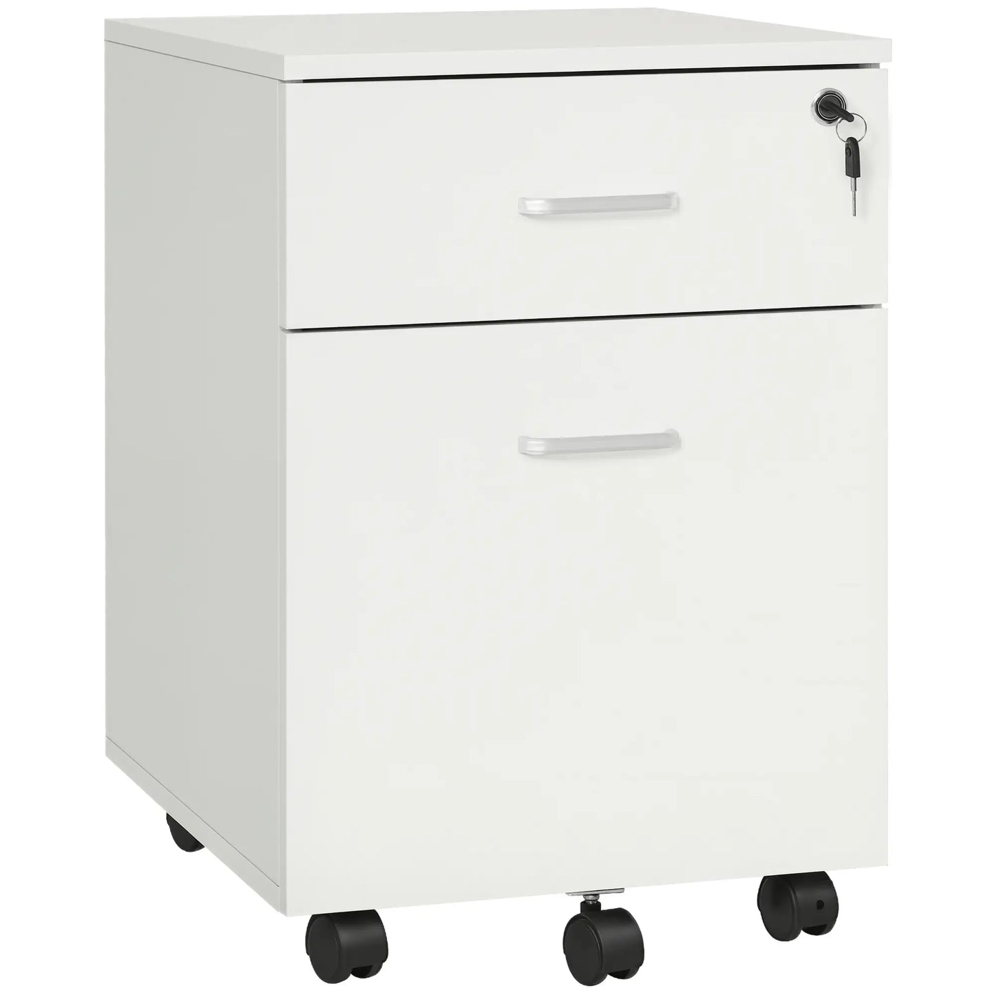 2 Drawer File Cabinet with Lock, Mobile Vertical Filing Cabinet, White Office Cabinets & Cupboards White at Gallery Canada