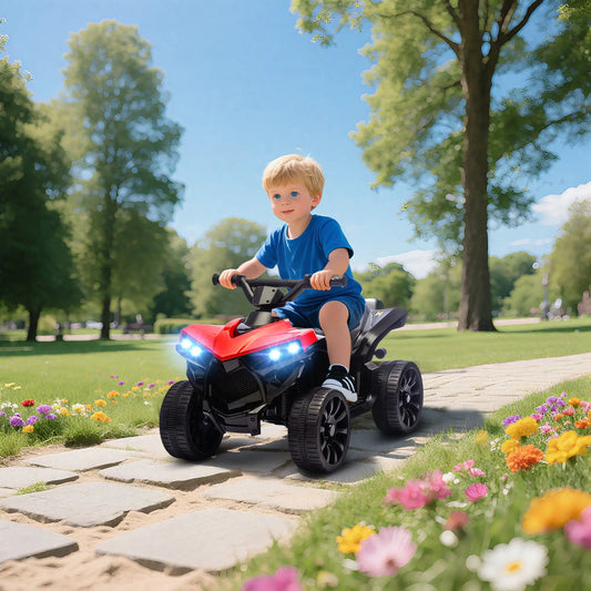 6V Kids ATV, 4 Wheeler Electric Ride on Car, for Ages 3-8, Red Electric Toy Cars Black, Red at Gallery Canada