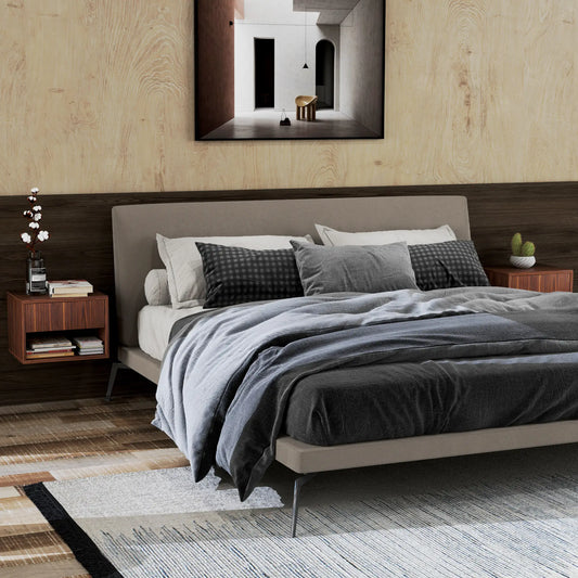 Floating Nightstand Set of 2, Wall Mounted, Brown Bedside Tables Brown at Gallery Canada