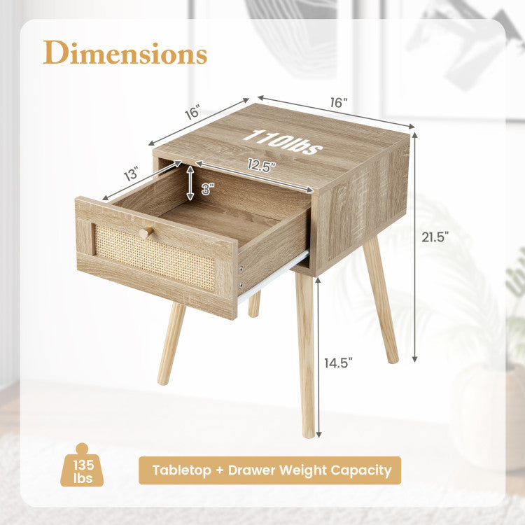 3-Piece Bedroom Set, Queen Bed, 2 Rattan Nightstands, 3-Globe Floor Lamp Bedroom at Gallery Canada