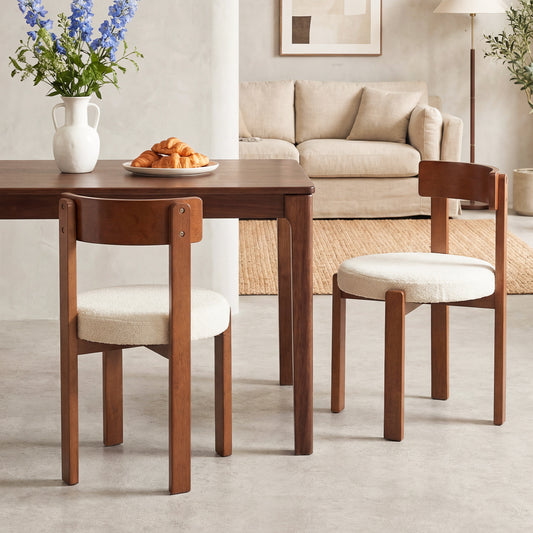 Modern Dining Chairs Set Of 2, Solid Rubber Wood Legs, Brown Dining Chairs Brown at Gallery Canada