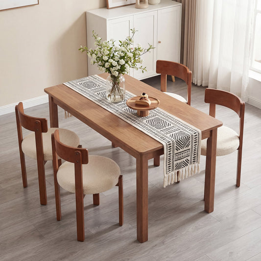 Modern Dining Chairs, Set of 4, Solid Rubber Wood Legs, Brown Dining Chairs Brown at Gallery Canada