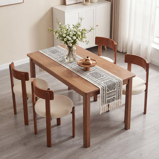 Modern Dining Chairs, Set of 4, Solid Rubber Wood Legs, Brown Dining Chairs Brown at Gallery Canada