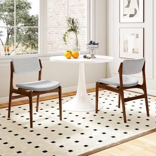 Modern Padded Dining Chairs, Rubber Wood Legs, Set of 2, Brown Dining Chairs Brown at Gallery Canada