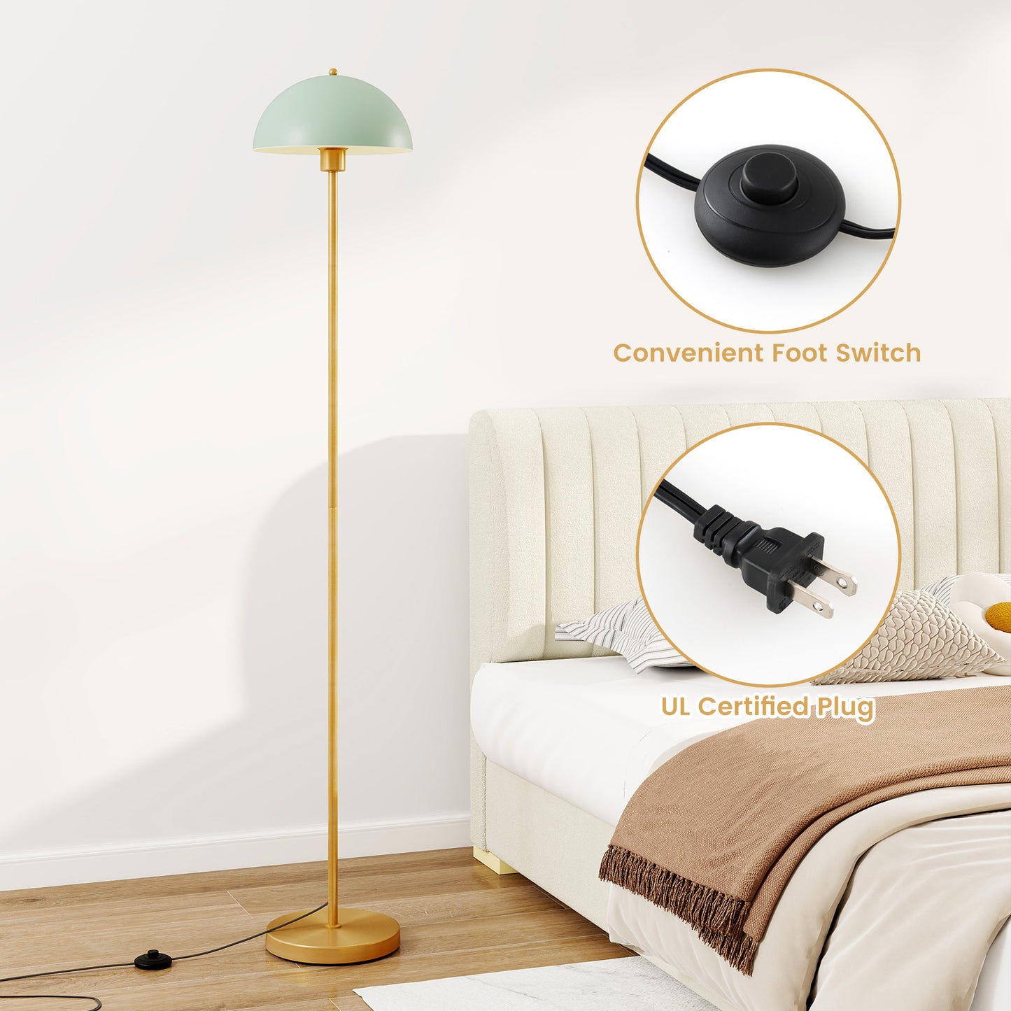 Modern Standing Lamp, Adjustable Head, Foot Switch Table & Floor Lamps at Gallery Canada
