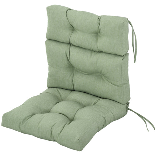 Outdoor Patio Chair Seat/Back Chair Cushion Replacement, Tufted Pillow with Thick Filling and String Ties, Light Green