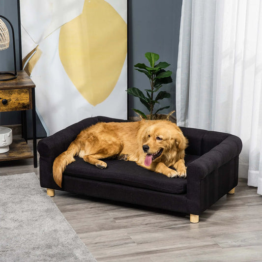 Modern Pet Sofa for Cat or Dog, Medium Large, Removable Cushion, Black Dog Sofas Black at Gallery Canada