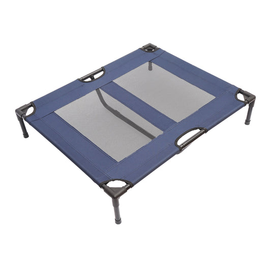 Elevated Dog Bed, Foldable Raised Dog Cot for L Sized Dogs, Indoor &; Outdoor, 36" x 30" x 7", Dark Blue - Gallery Canada
