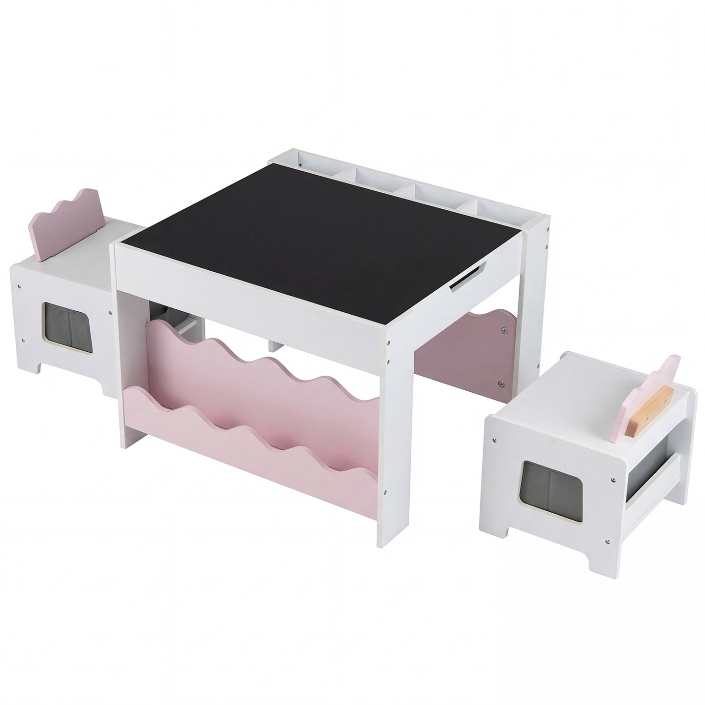 Kids Table And Chairs Set, Double-Sided Tabletop, Pink Kids Table & Chair Sets Pink at Gallery Canada