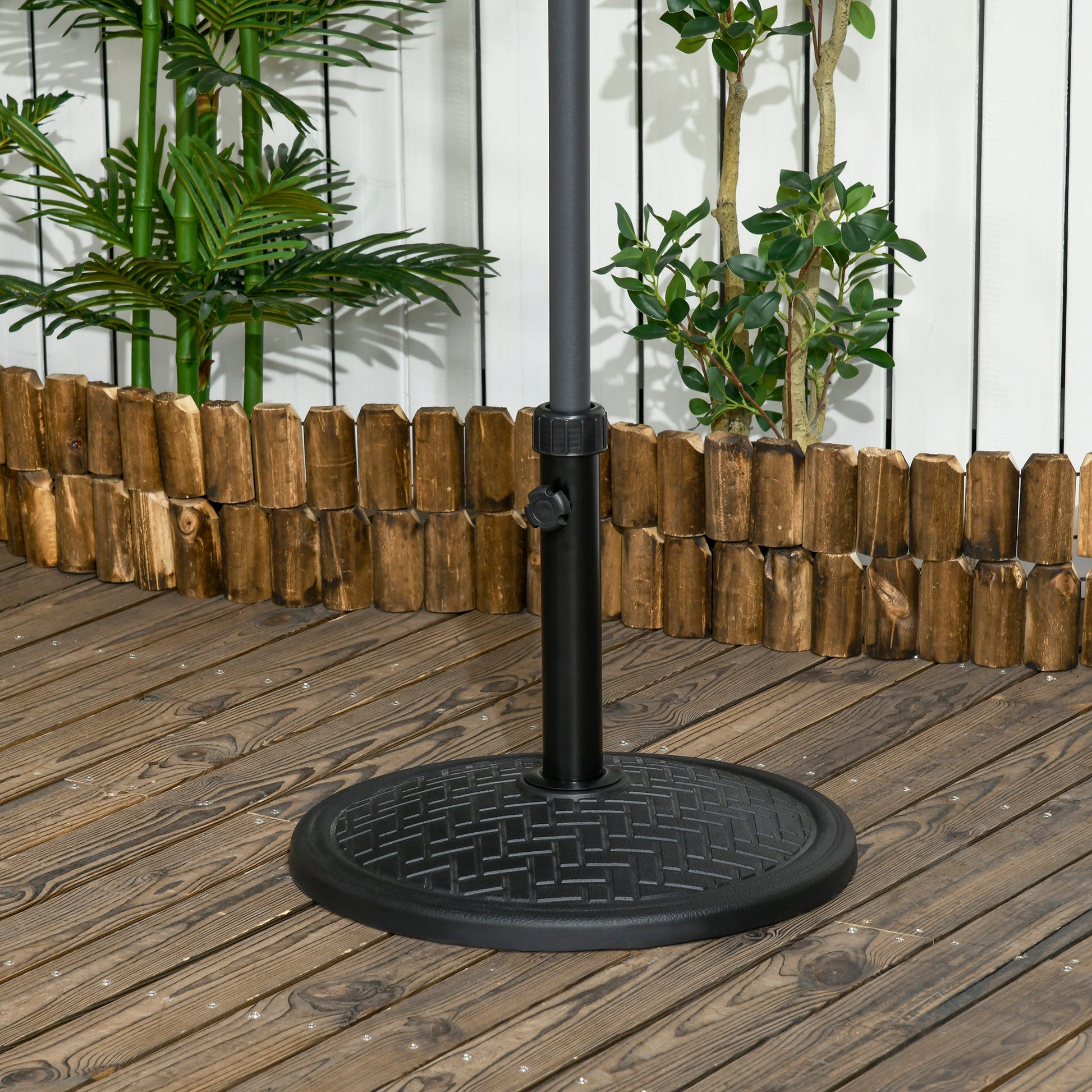 31lbs Patio Umbrella Base Holder, Concrete Round Outdoor Market Umbrella Stand Weight for Lawn, Deck, Backyard, Garden, Black at Gallery Canada