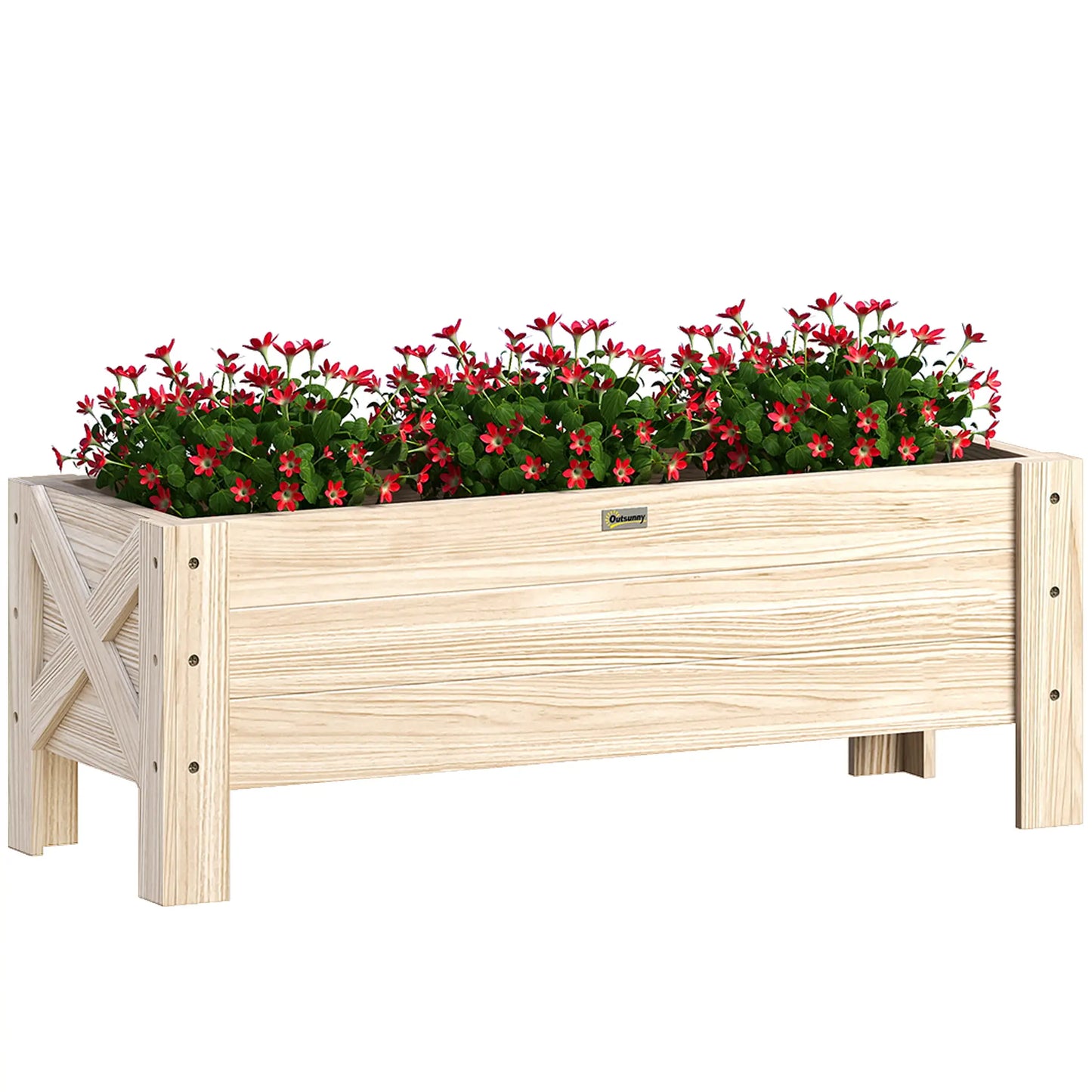 3.3 x 1.2 x 1.2 ft Raised Garden Bed Planter, Natural Wooden Planter Boxes at Gallery Canada