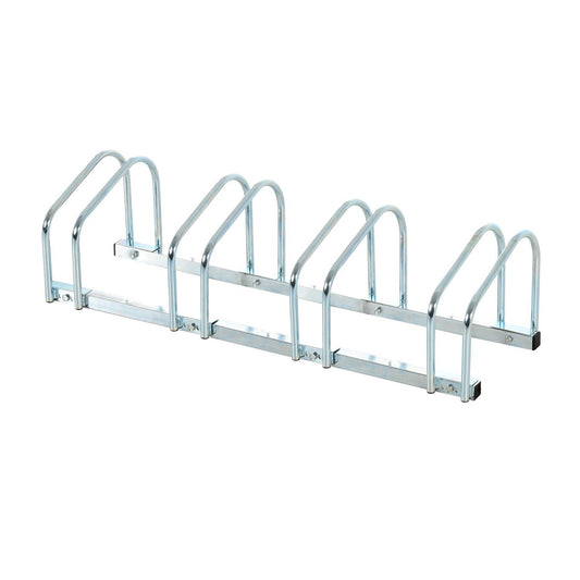 4-Bike Bicycle Floor Parking Rack Cycling Storage Stand Ground Mount Garage Organizer for Indoor and Outdoor Use - Gallery Canada