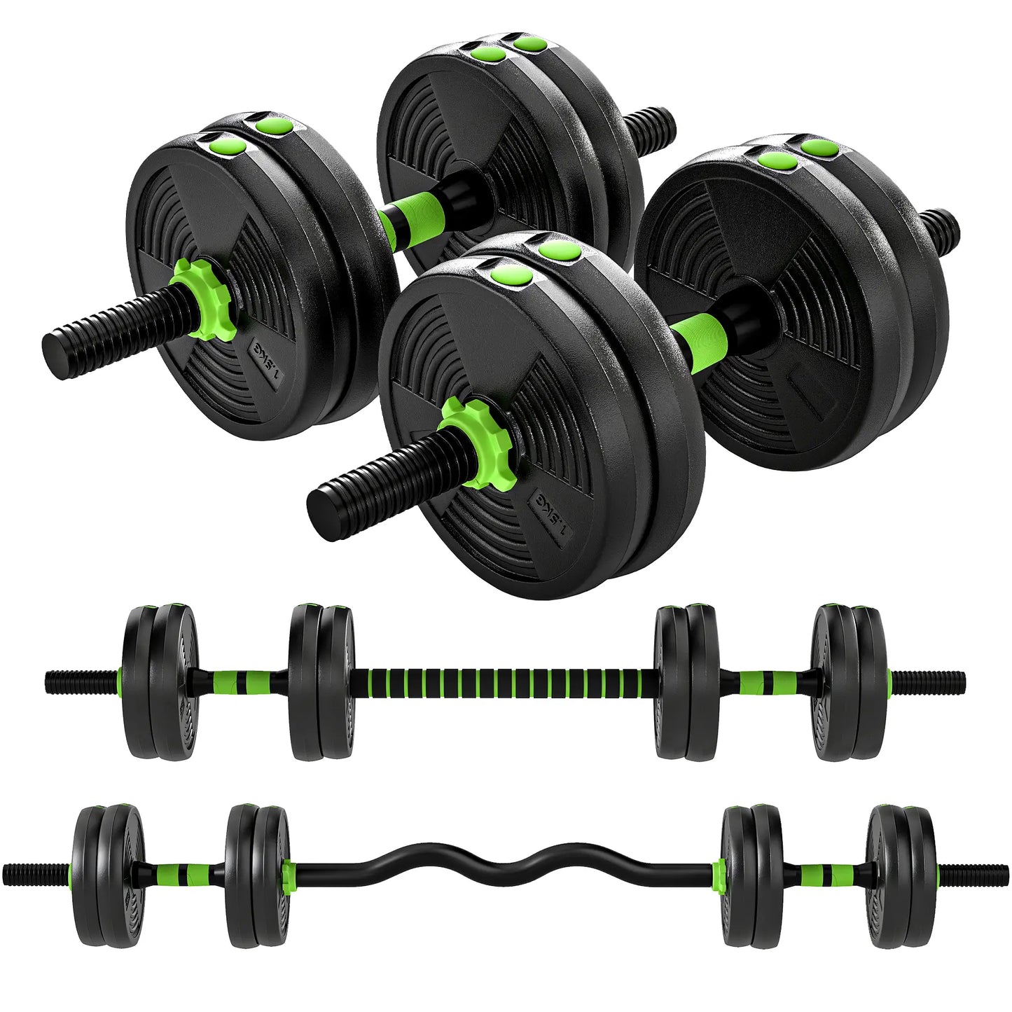 Adjustable Dumbbell Set, 3 in 1 Weights, 33lb with Connector, Non-Slip Grip Dumbbells & Barbells at Gallery Canada