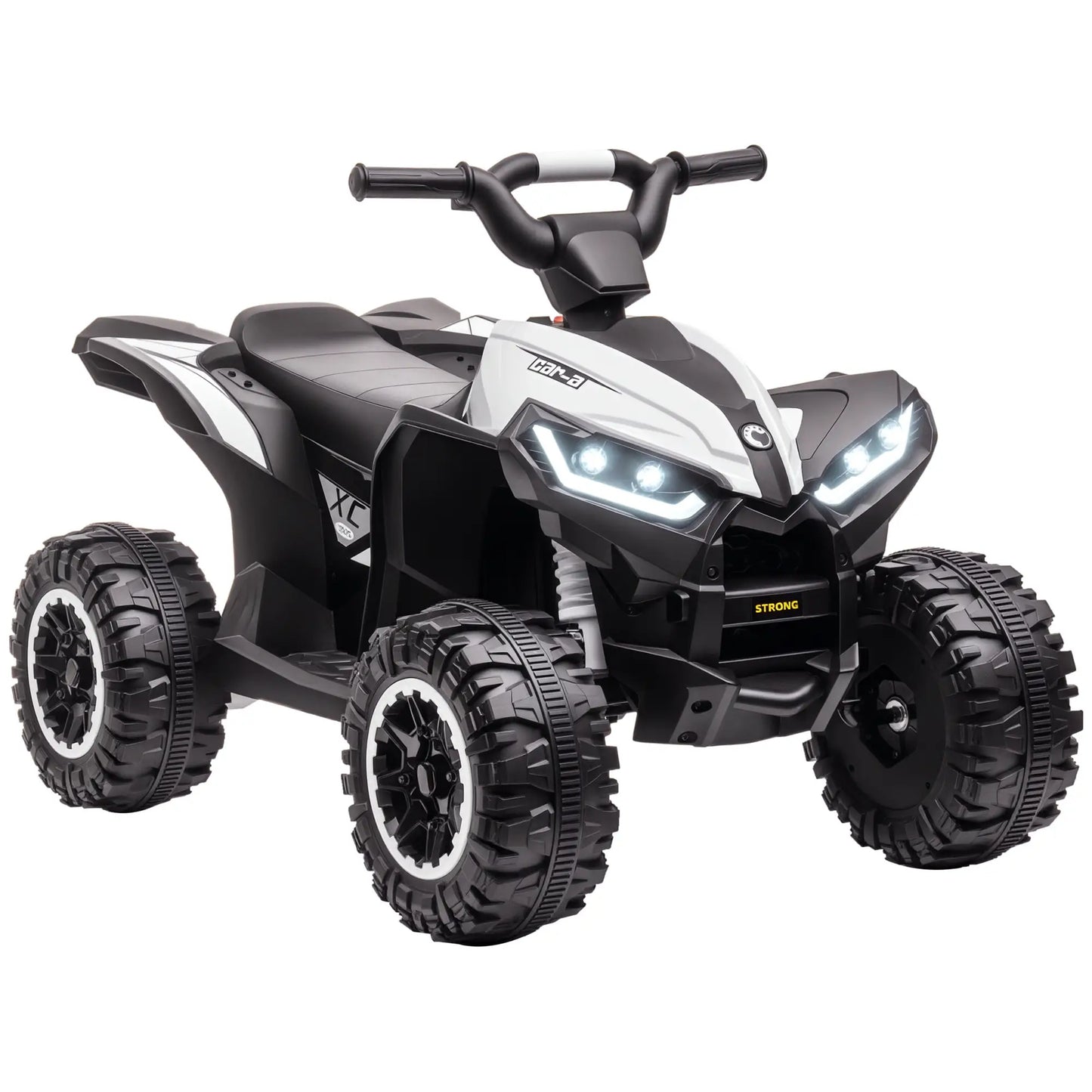 Kids 4 Wheeler Quad with Music, Headlights, High Low Speed, White Electric Toy Cars at Gallery Canada