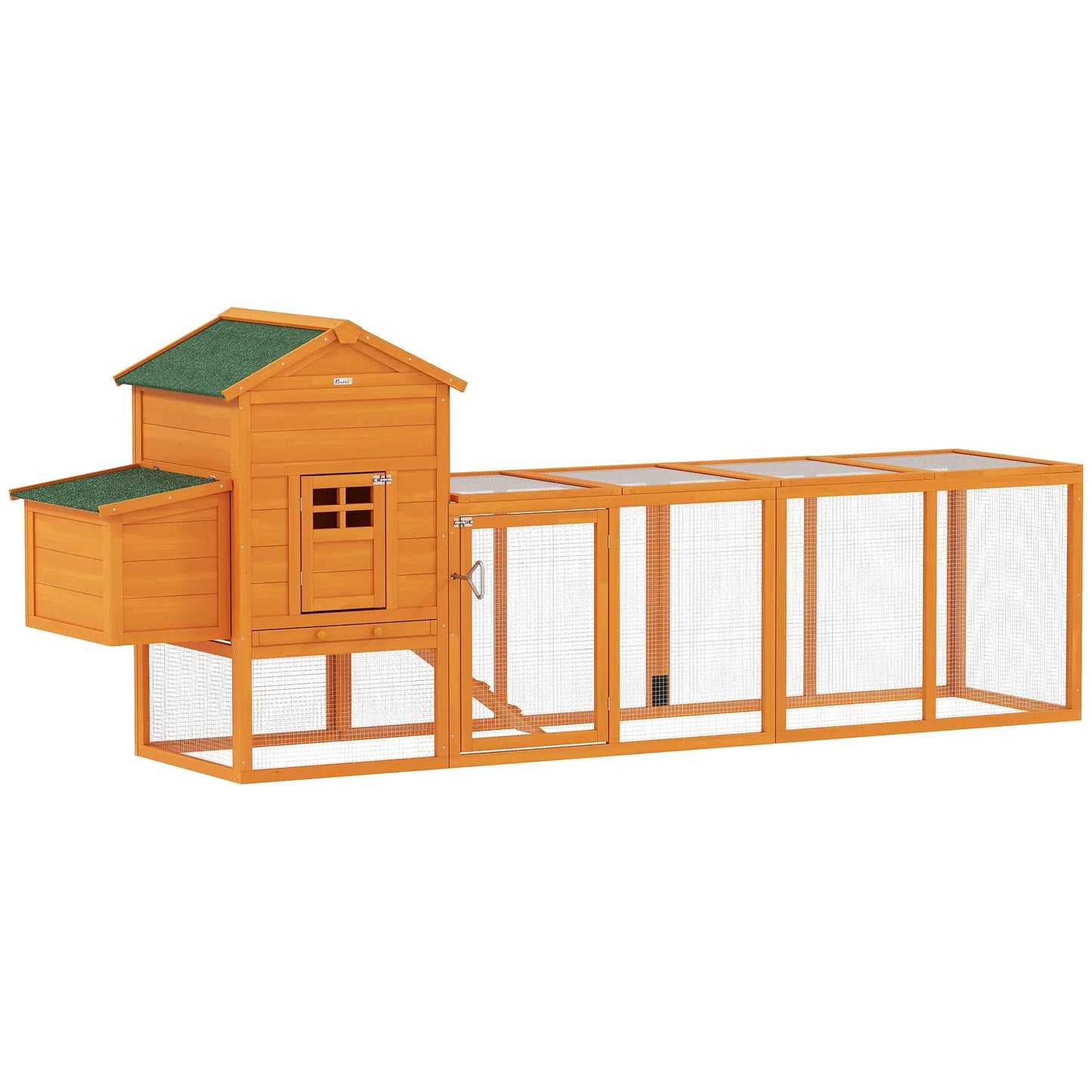 117 Extra Large Chicken Coop, Asphalt Roof, Wooden Hen House, Slide-out Tray, Quail Hutch, Nesting Box, Orange Chicken Coops at Gallery Canada