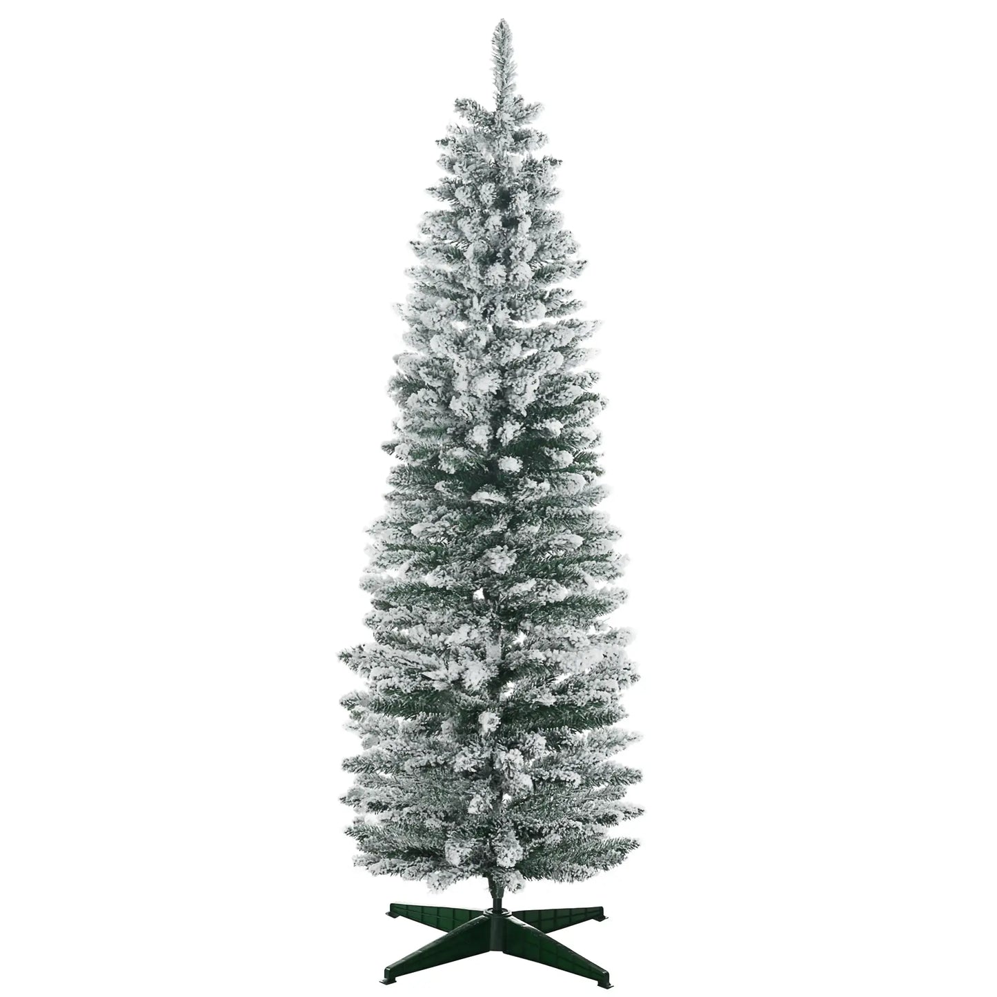 6ft Pencil Artificial Christmas Tree, Snow Flocked Branches, Green Artificial Christmas Trees at Gallery Canada