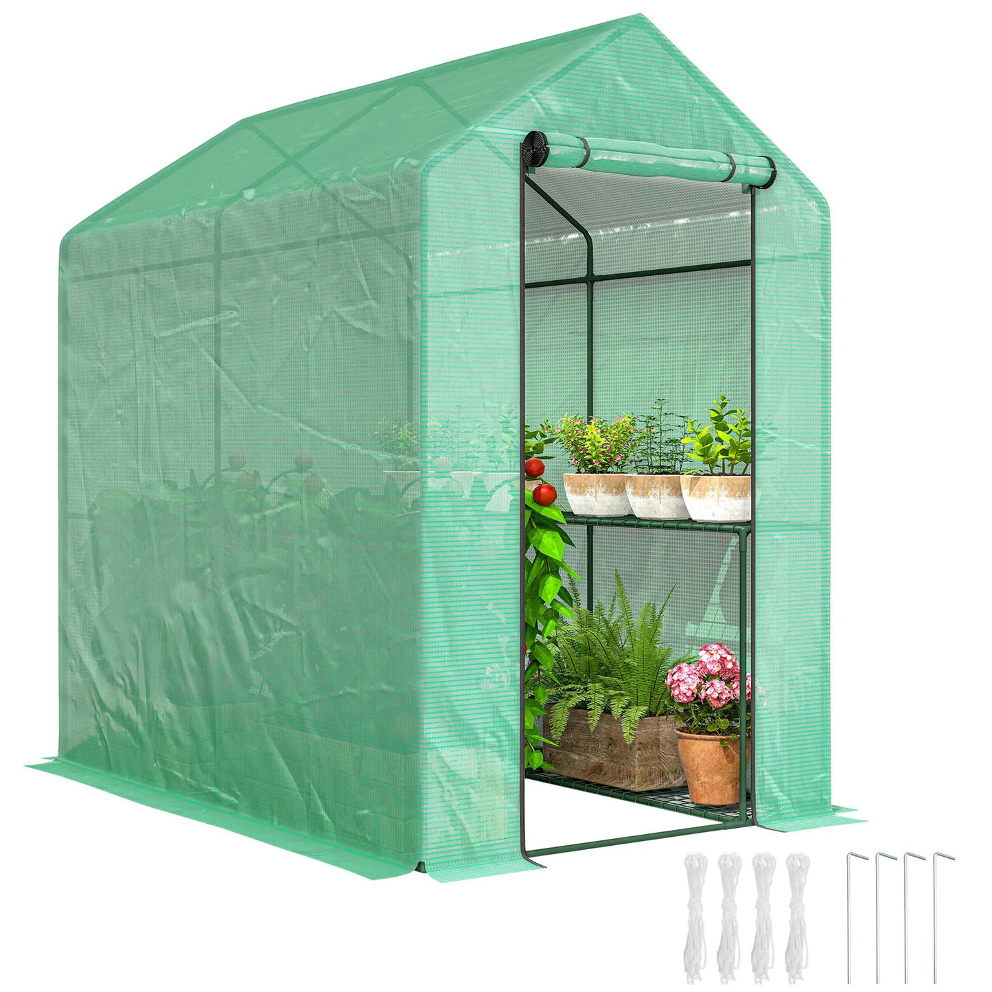 Walk-in Greenhouse, 73" x 47" x 75", Portable Plant House, Green Walk In Greenhouses at Gallery Canada