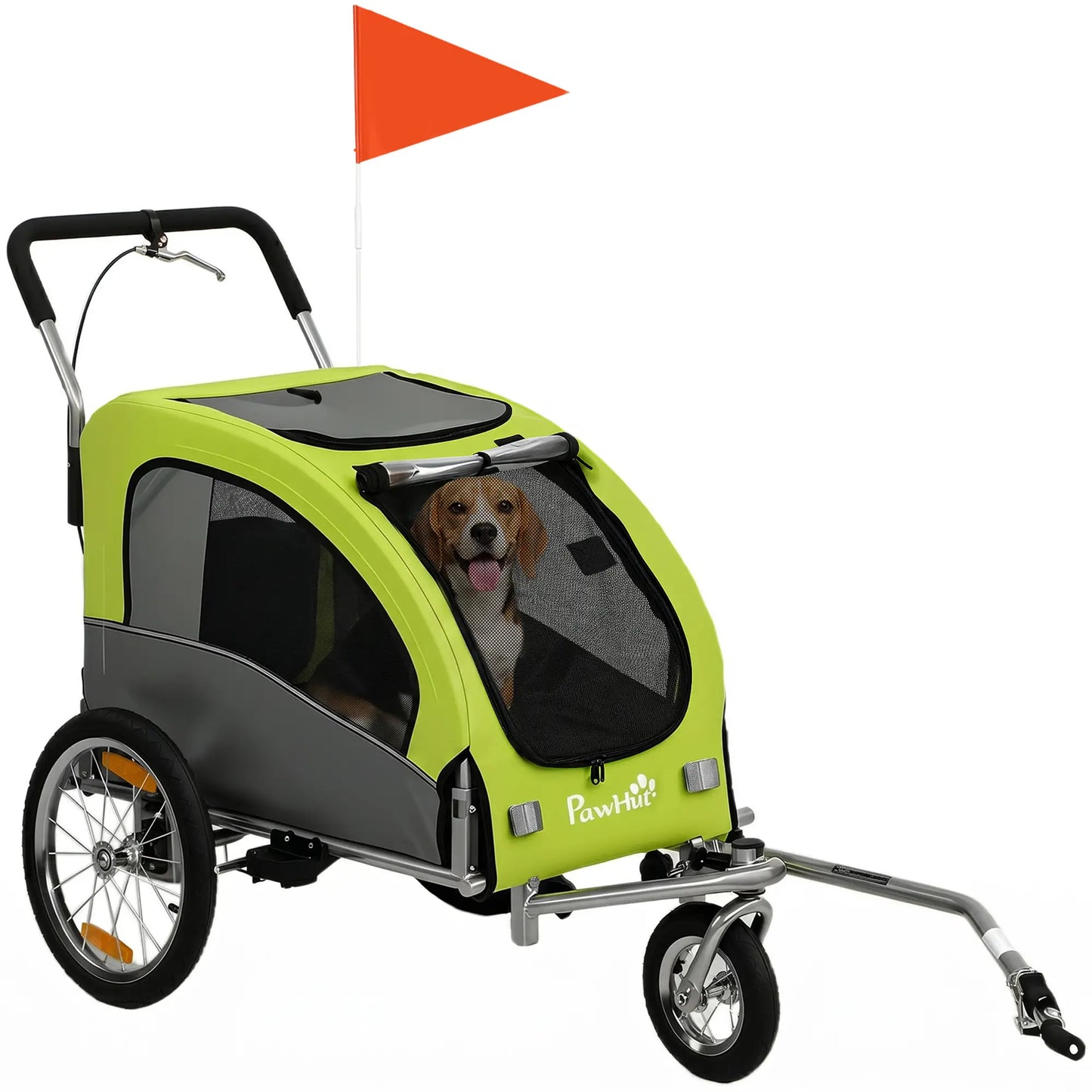 2 in 1 Dog Bike Trailer, Foldable Pet Stroller, Dog Bicycle Trailer with Suspension, Universal Bicycle Coupler, Green Dog Bike Trailers & Strollers at Gallery Canada