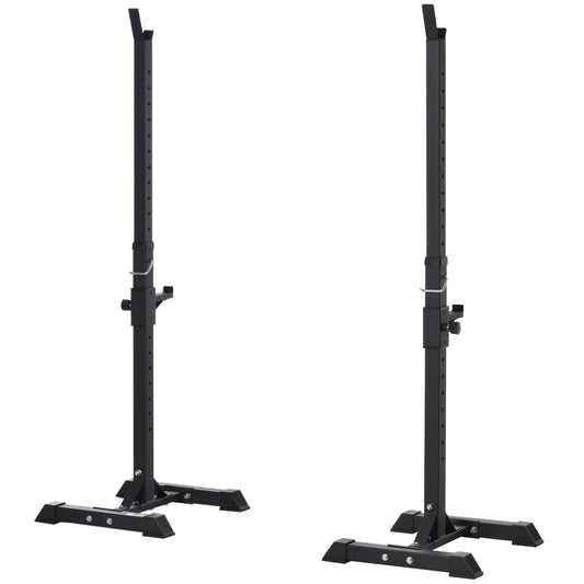 Adjustable Stable Power Squat Stand Portable 2 Bars Barbell Holder Weight Rack Black - Gallery Canada