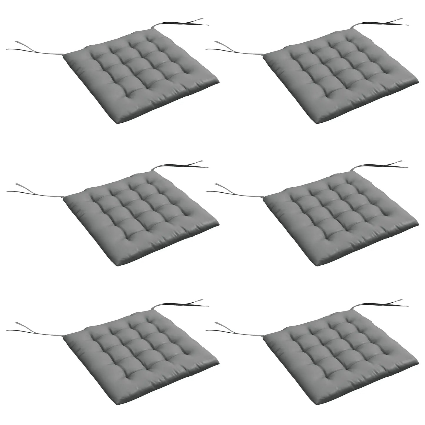 6-Piece Seat Cushion Pillows, Button Tufted Patio Chair Cushions, Charcoal Grey Patio Chair Cushions at Gallery Canada