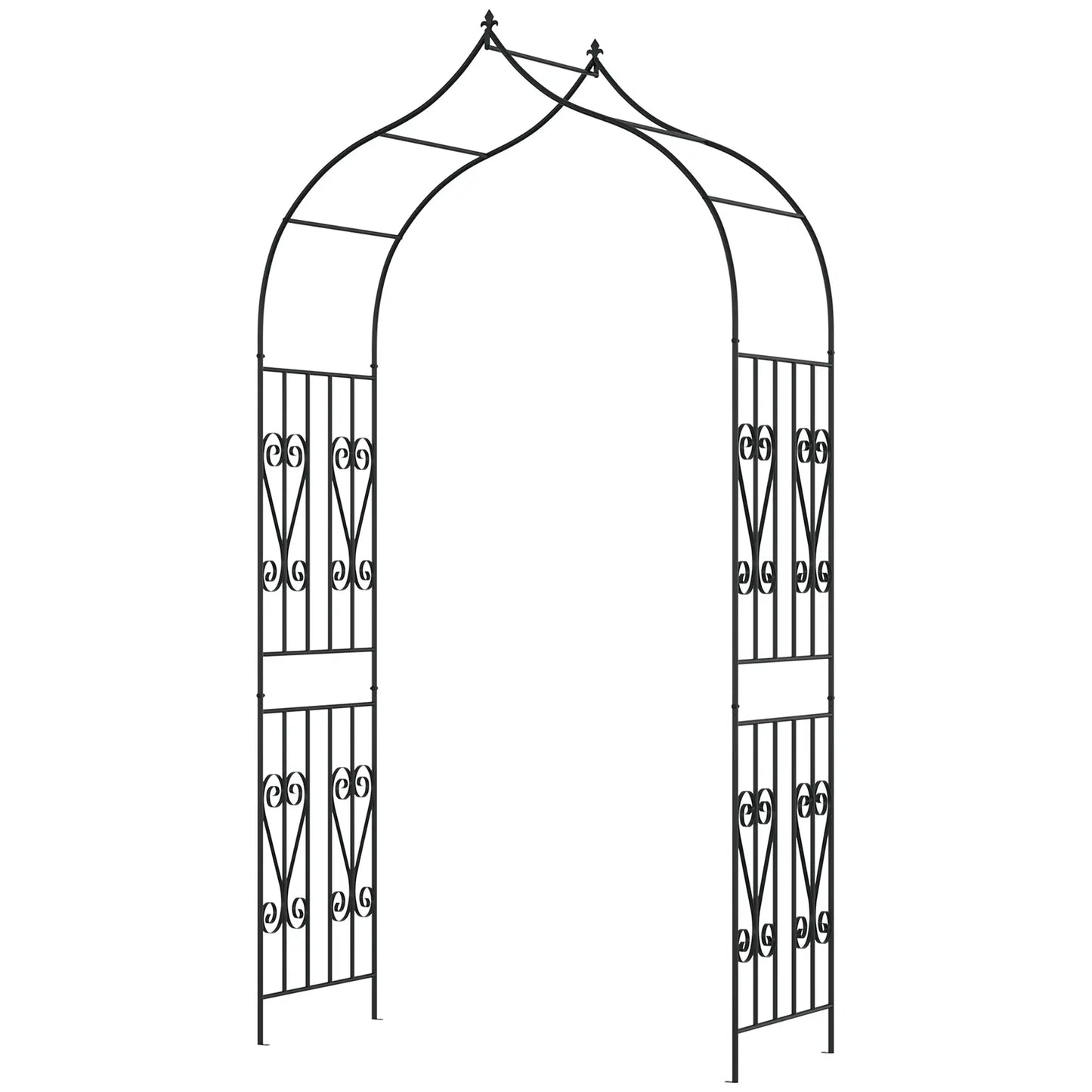 8.7FT Garden Arch Trellis, Outdoor Wedding Arbor, Scrollwork Design Garden Arches at Gallery Canada