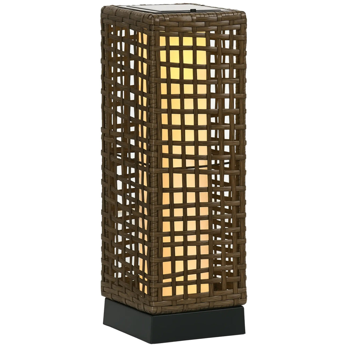 Wicker Solar Outdoor Lamp, Auto On/Off LED, IP44, Patio, Porch, Pathway Solar Post Lamps at Gallery Canada
