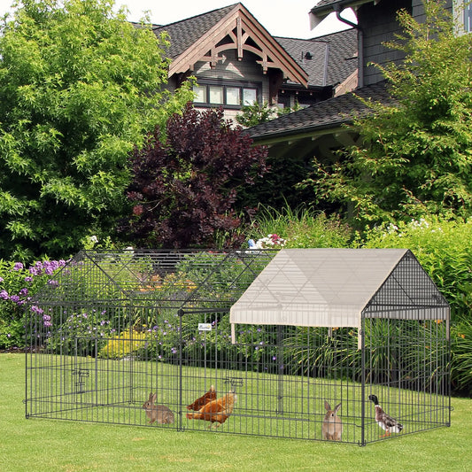 87x41x41-In Catio Rabbit Guinea Pig Cage, Small Animal Enclosure, Beige Houses & Habitats Black frame, Beige cover at Gallery Canada