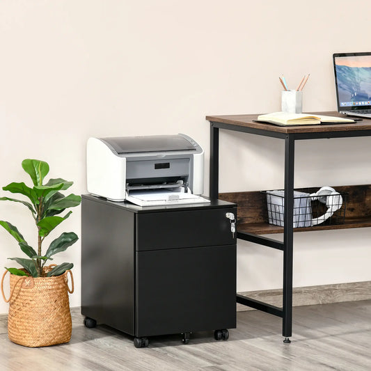 Lockable File Cabinet, Steel Filing Cabinet on Wheels for Legal, A4, Letter Size, with Pencil Tray for Home Office Office Cabinets & Cupboards Black at Gallery Canada