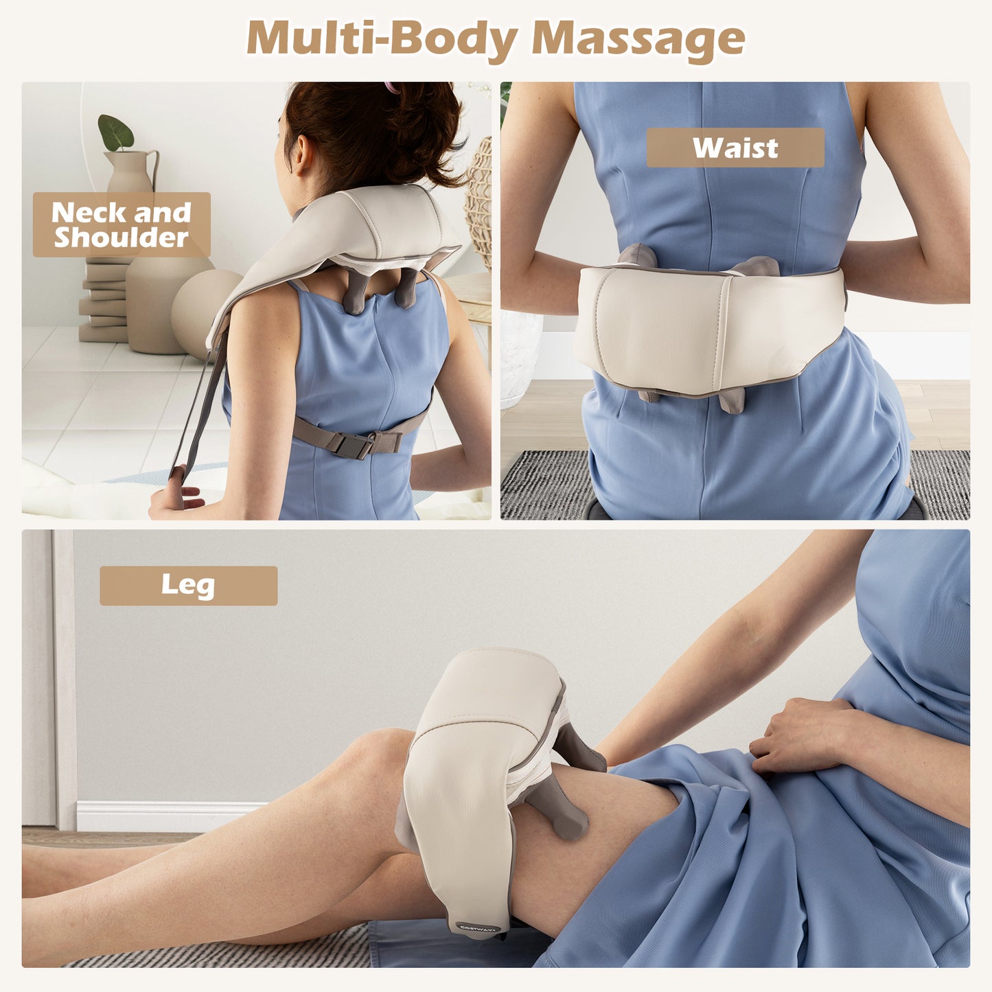 Neck Shoulder Massager, 4D Deep Tissue Shiatsu, Beige Massage at Gallery Canada